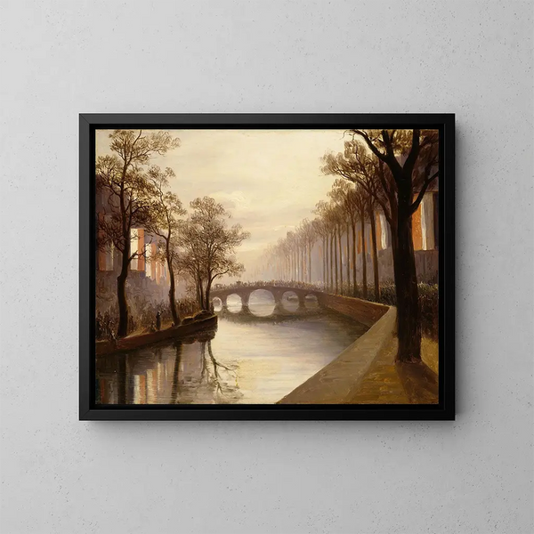 De ceremoniële processie van koning Willem II in Amsterdam in 1840 - Thomas Fearnley — ingelijst kunstwerk aan de muur
