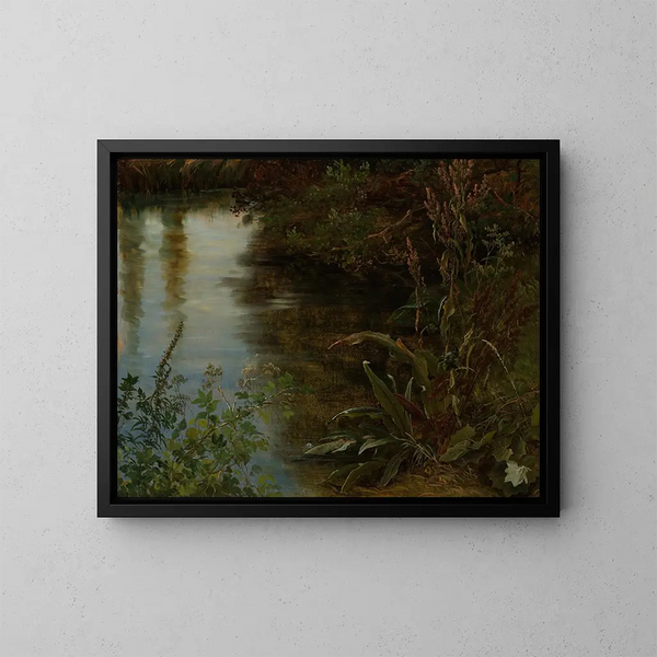 Studie van water en planten - Thomas Fearnley — ingelijst kunstwerk aan de muur