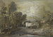 Een herder met drie koeien bij een hooggelegen vijver - Thomas Gainsborough — weergave van het kunstwerk