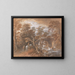 Landschapschilderij met glooiende heuvels en figuren die naar een brug toekomen - Thomas Gainsborough — ingelijst kunstwerk aan de muur