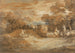 Landschap met bergen, figuren, schapen en fontein - Thomas Gainsborough — weergave van het kunstwerk