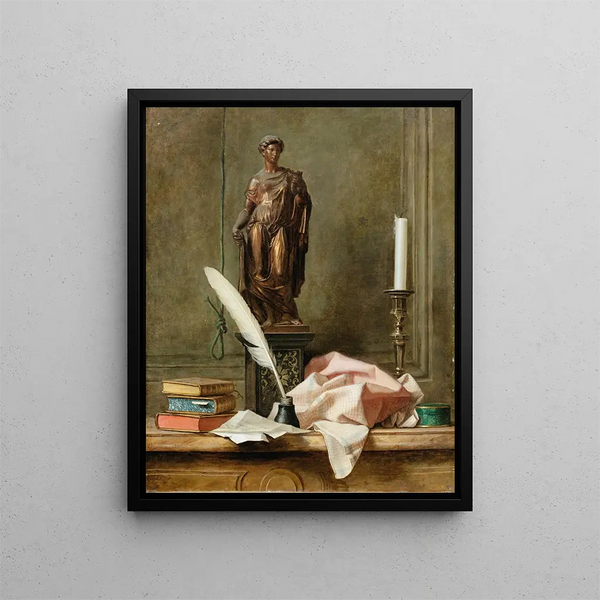 Thomas Germain Joseph Duvivier - Still life with a statue and an inkwell.webp