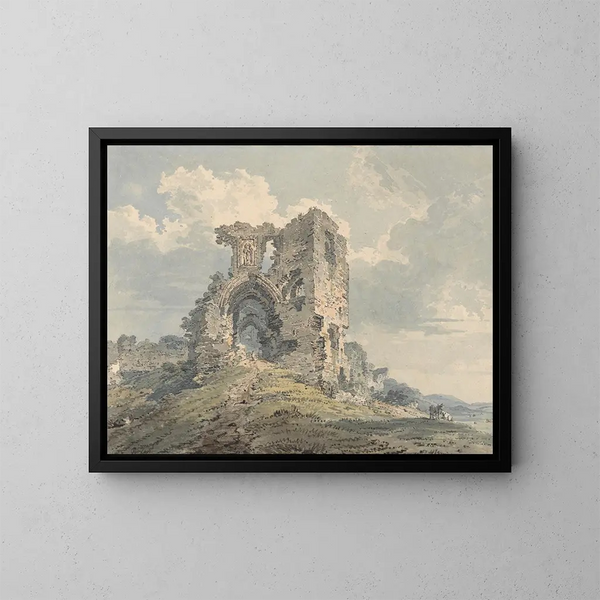 Kasteel van Denbigh - Thomas Girtin — ingelijst kunstwerk aan de muur