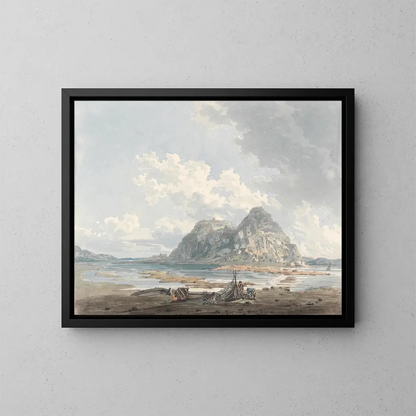 Rocher et château de Dumbarton - Thomas Girtin — ingelijst kunstwerk aan de muur