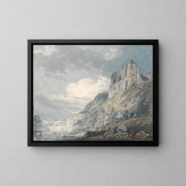 Château de Findlater à Banff - Thomas Girtin — ingelijst kunstwerk aan de muur