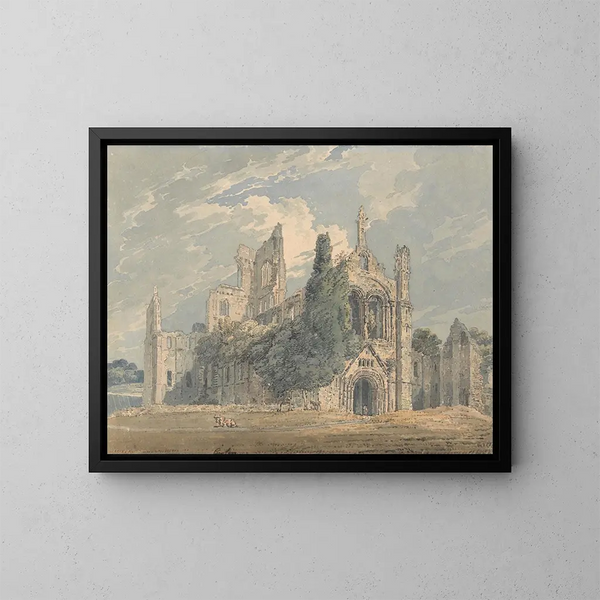Abbaye de Kirkstall uitzicht vanaf het noordwesten - Thomas Girtin — ingelijst kunstwerk aan de muur