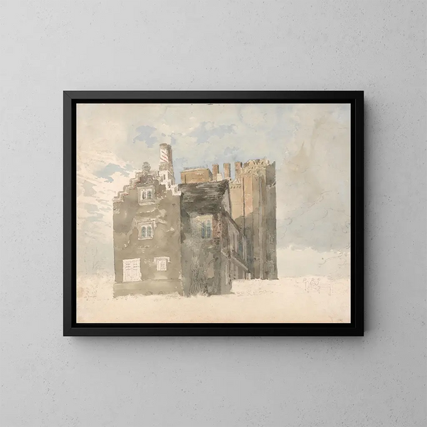 Hall de Layer Marney, Essex - Thomas Girtin — ingelijst kunstwerk aan de muur
