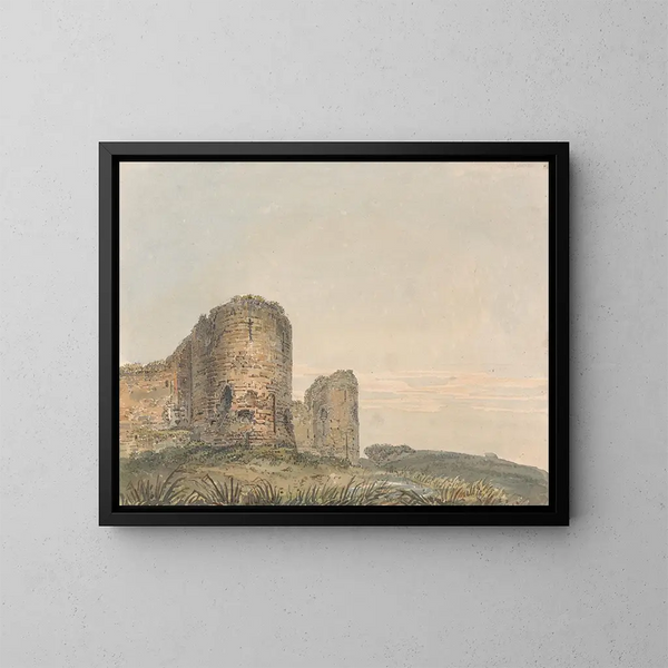 Château de Pevensey, Sussex - Thomas Girtin — ingelijst kunstwerk aan de muur