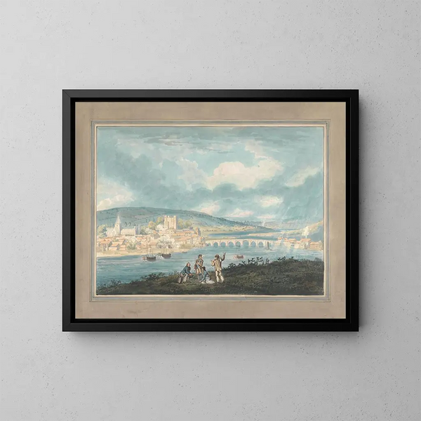 Rochester, Kent, gezien vanaf het noorden - Thomas Girtin — ingelijst kunstwerk aan de muur