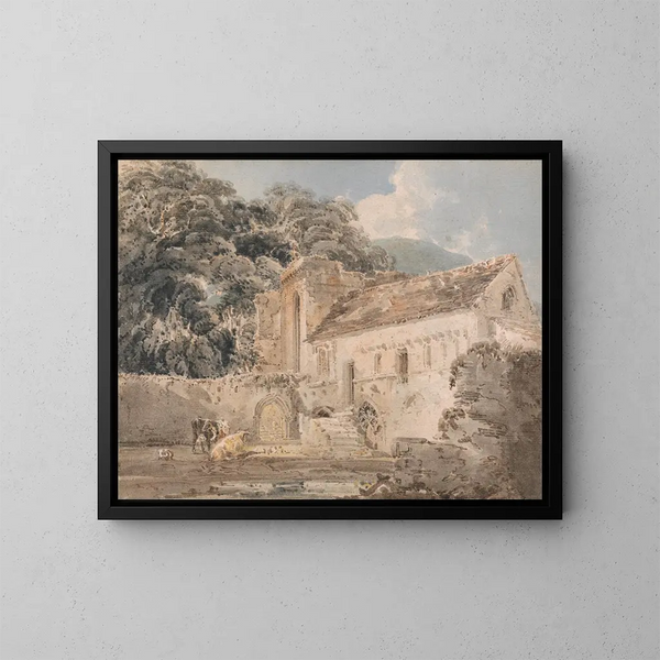 van het Abbaye de Valle Crucis, Denbighshire - Thomas Girtin — ingelijst kunstwerk aan de muur
