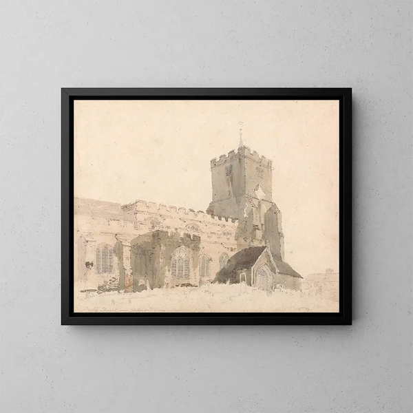 Kerk van Writtle, Essex - Thomas Girtin — ingelijst kunstwerk aan de muur