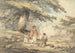 Landschap met bomen en personages rond een kookpot - Thomas Hand — weergave van het kunstwerk