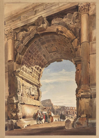 Thomas Hartley Cromek - The Arch of Titus looking through to the Colosseum Rome.webp