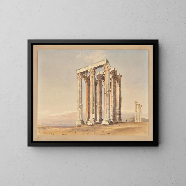 Het tempel van Zeus Olympisch in Athene - Thomas Hartley Cromek — ingelijst kunstwerk aan de muur