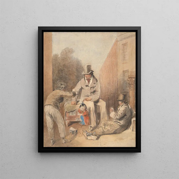 Thomas Heaphy - Man and Children with a Street Organ and a Monkey.webp