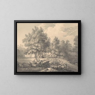 Een rustieke scène - Thomas Hearne — ingelijst kunstwerk aan de muur