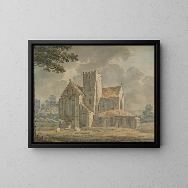Kerk op het platteland - Thomas Hearne — ingelijst kunstwerk aan de muur