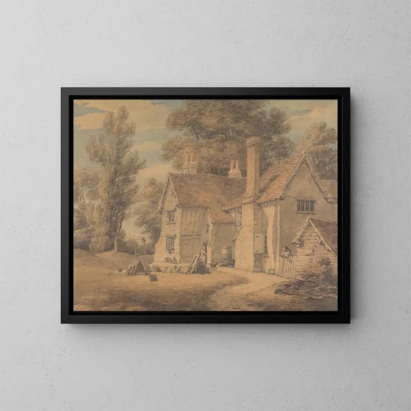 La maison des pauvres à Hadley, Hertfordshire - Thomas Hearne — ingelijst kunstwerk aan de muur