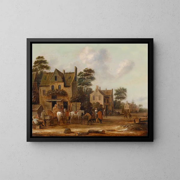 Rue de village - Thomas Heeremans — ingelijst kunstwerk aan de muur
