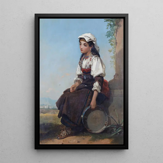 Thomas Jones Barker - The Italian Tambourine Girl.webp