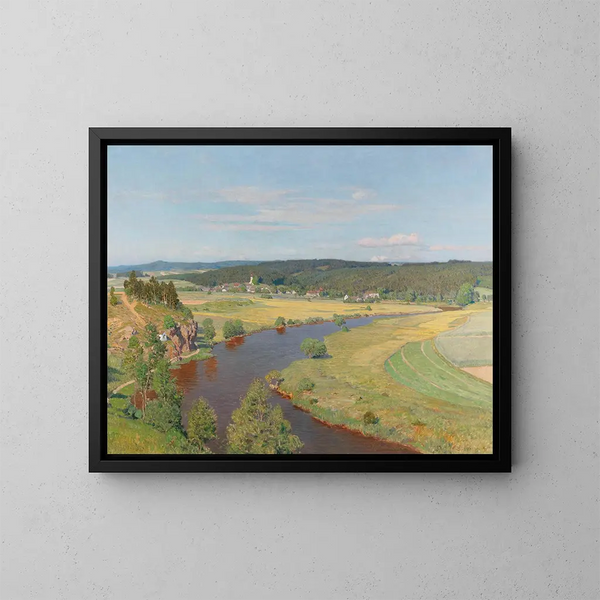 Aan de oever van de Thaya - Thomas Leitner — ingelijst kunstwerk aan de muur