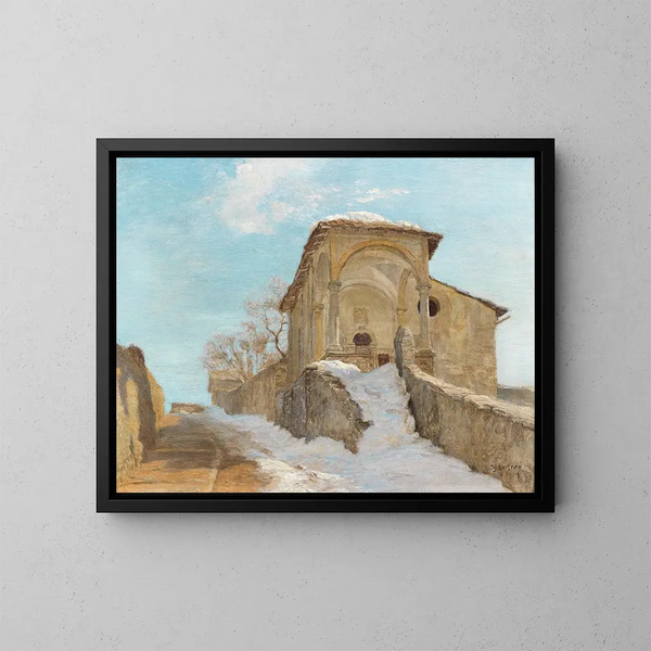 Kapel in de winter - Thomas Leitner — ingelijst kunstwerk aan de muur