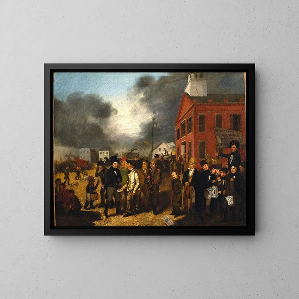Eerste staatsverkiezing in Detroit, Michigan, 1837 - Thomas Mickell Burnham — ingelijst kunstwerk aan de muur