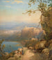 De stad en het meer van Nemi, Zuid-Italië - Thomas Miles Richardson Jr — weergave van het kunstwerk