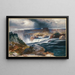 Groot schilderij van de grote watervallen van de Snake-rivier, Idaho-territorium - Thomas Moran — ingelijst kunstwerk aan de muur