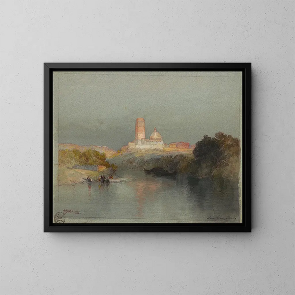 Hacienda sur le fleuve Lerma, San Juan, Mexique - Thomas Moran — ingelijst kunstwerk aan de muur