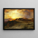 Pueblo schilderij bij zonsondergang Laguna - Thomas Moran — ingelijst kunstwerk aan de muur