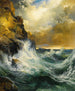 La vague qui recule - Thomas Moran — weergave van het kunstwerk
