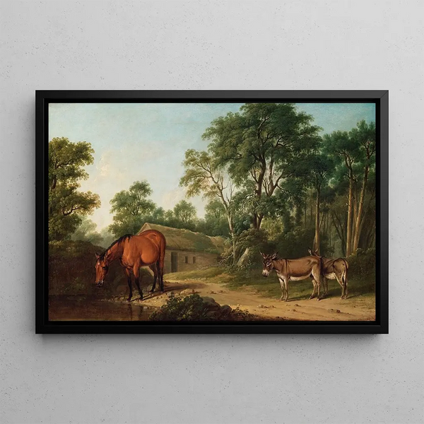 Thomas Roberts - A Bay Horse and Two Donkeys.webp