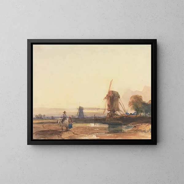 Landschap met windmolens - Thomas Shotter Boys — ingelijst kunstwerk aan de muur