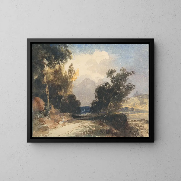 uitzicht bij kasteel van Arundel - Thomas Shotter Boys — ingelijst kunstwerk aan de muur