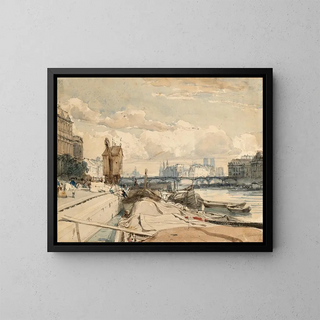 Thomas Shotter Boys - View of the Pont des Arts and le de la Cit from the Quai du Louvre Paris.webp