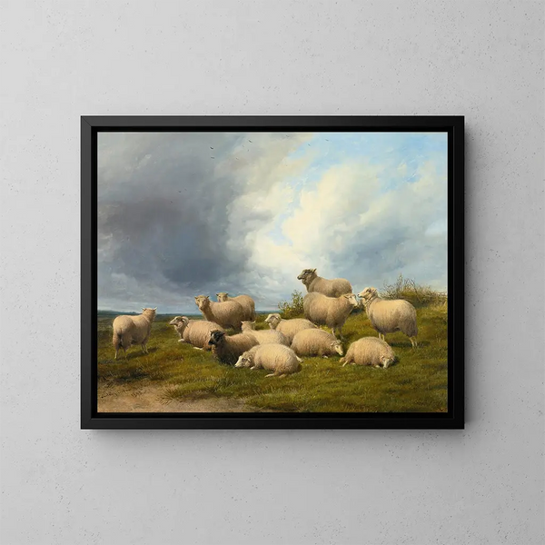Schapen op een weide - Thomas Sidney Cooper — ingelijst kunstwerk aan de muur
