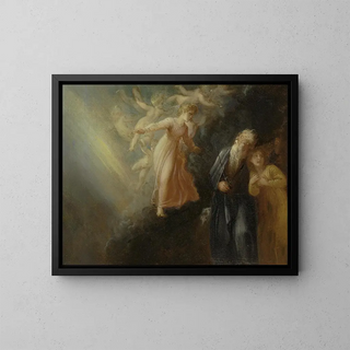Thomas Stothard - Prospero Miranda and Ariel from The Tempest Act I scene ii.webp