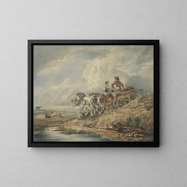 De kar - Thomas Webster — ingelijst kunstwerk aan de muur
