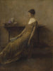 Dame in goud - Thomas Wilmer Dewing — weergave van het kunstwerk