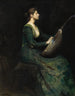 Dame au luth - Thomas Wilmer Dewing — weergave van het kunstwerk