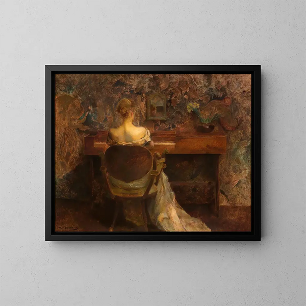 Le clavecin - Thomas Wilmer Dewing — ingelijst kunstwerk aan de muur