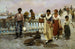 Waterdragers in Venetië - Thomas Wilmer Dewing — weergave van het kunstwerk