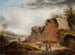 Landschap met rotsen met reizigers op een pad en twee figuren die converseren op de voorgrond - Thomas van Apshoven — weergave van het kunstwerk