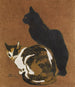 Twee katten - Théophile Alexandre Steinlen — weergave van het kunstwerk
