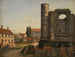 van het uitzicht op Marmorpladsen met de ruïnes van de onafgewerkte kerk van Frederiks in Kopenhagen - Thorald Læsøe — weergave van het kunstwerk