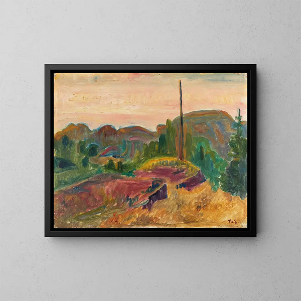 Landschap van de avond - Thorvald Erichsen — ingelijst kunstwerk aan de muur