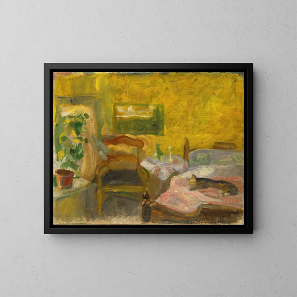 Binnen schilderij - Thorvald Erichsen — ingelijst kunstwerk aan de muur