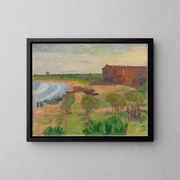 La Plage à Terracina - Thorvald Erichsen — ingelijst kunstwerk aan de muur