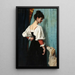 Portrait of a young woman with Puck the dog - Thérèse Schwartze — framed artwork on a wall